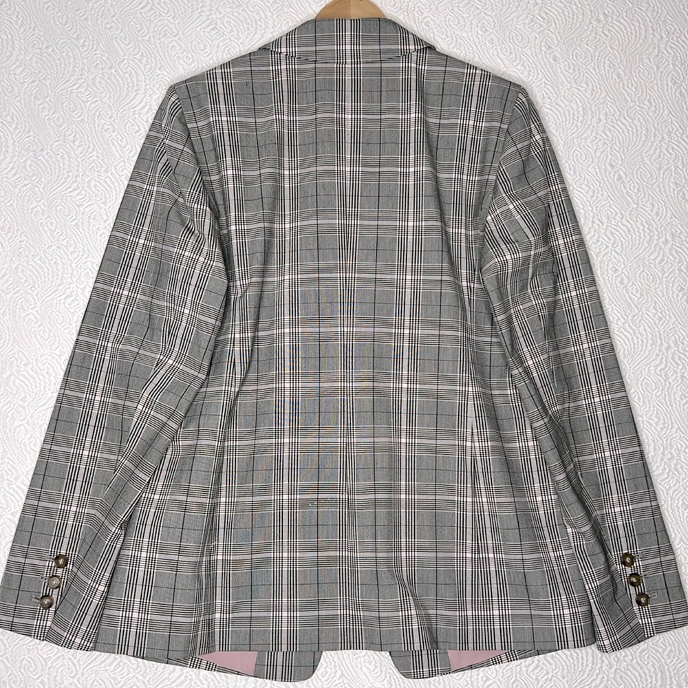 LOFT Gray Plaid Single-Button Blazer - Picture 7 of 7